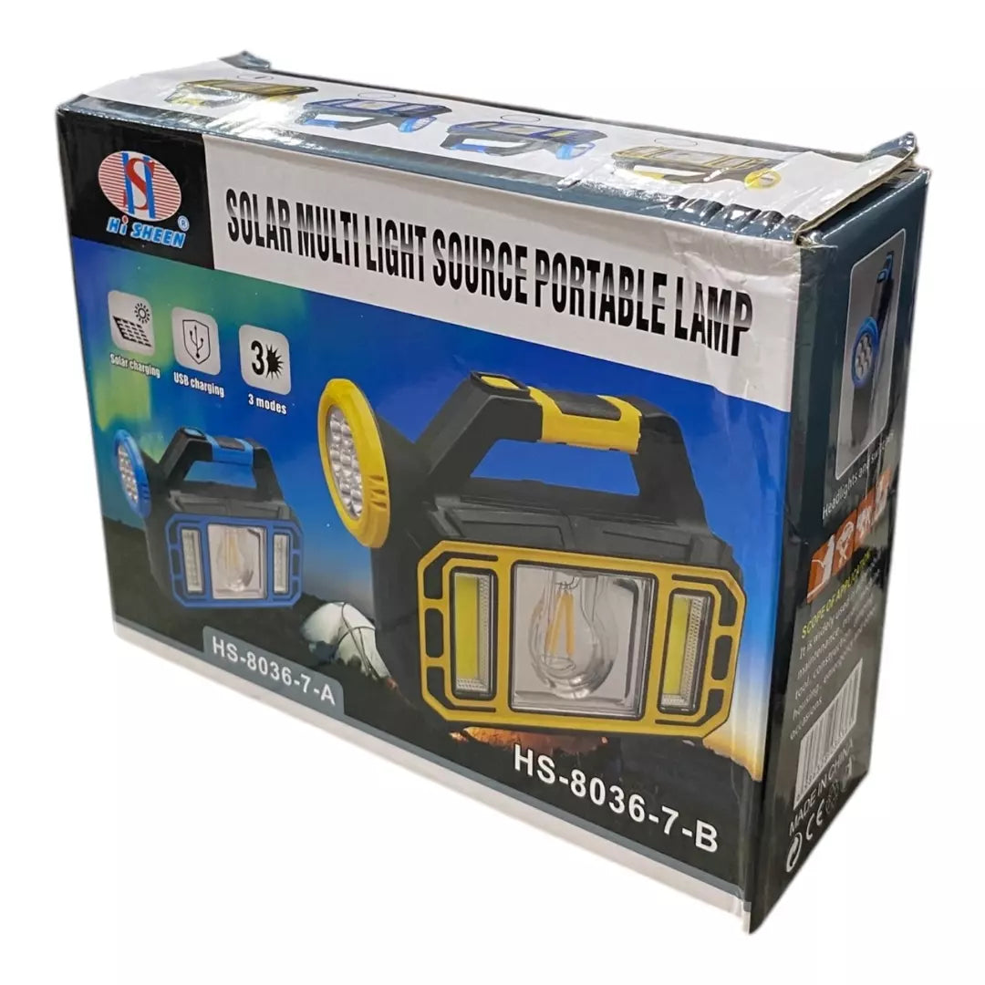 Lámpara Luz Led Solar Recargable HS-8036-7-B