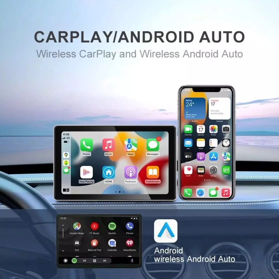 Pantalla Para Auto Car Play Stereo Y Android Auto Portable CP7